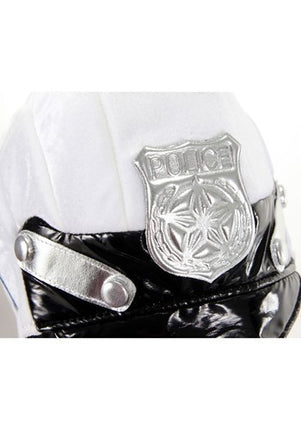 Kids Plush Police Helmet- up close front view