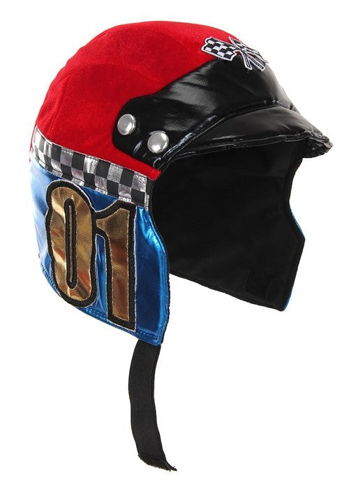 Kids Racer Plush Helmet- angled view