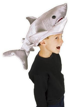 Kids Plush Shark Hat- worn by model