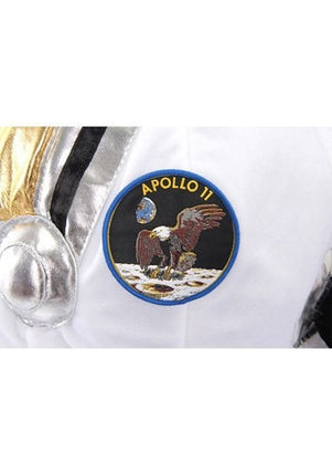 Kids Space Plush Helmet- apollo patch up close