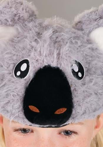 Plush Koala Headband- worn by model up close
