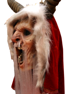 Left-side view of Krampus Mask