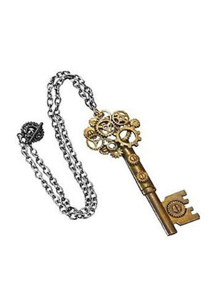 Antique Large Key Gear Necklace