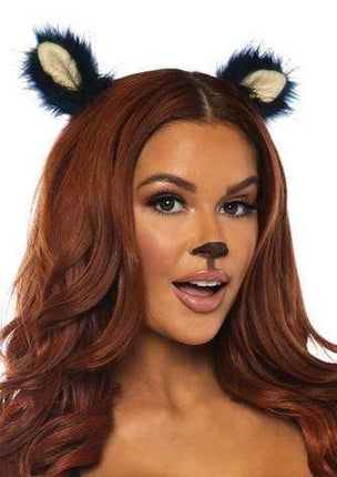 Furry Animal Ear Hair Clips- black