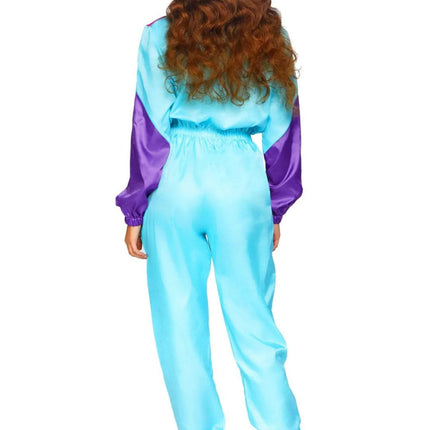 Women's 80s Track Suit Costume- back view, full body