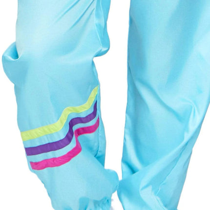 Women's 80s Track Suit Costume- leg, up close