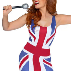 British Flag Dress Costume- front view close up