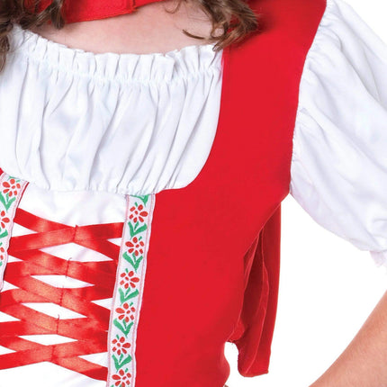 Girl's Lil' Miss Red Riding Hood Costume- chest, close up