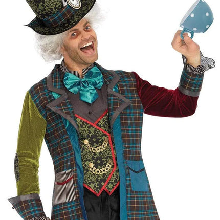 Men's Deluxe Mad Hatter Costume- front view, up close
