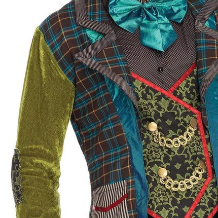 Men's Deluxe Mad Hatter Costume- top, up close