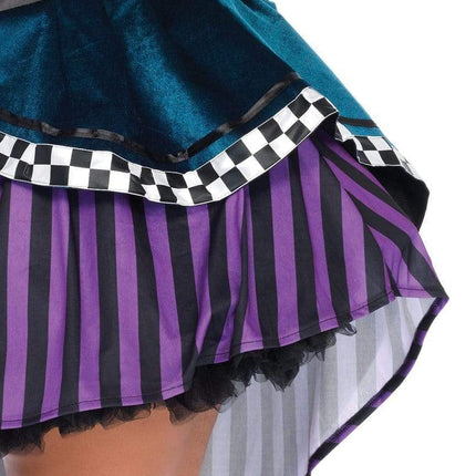 Delightful Mad Hatter Costume- plus, skirt, up close