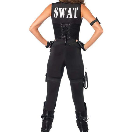 Deluxe SWAT Commander Costume- full body, back view