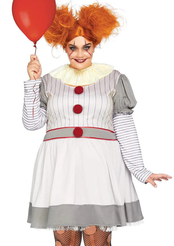 Plus Creepy Clown Costume- front view