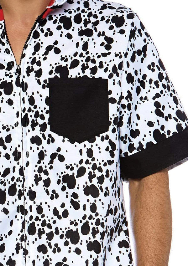 Men's Dalmatian Dog Costume- up close