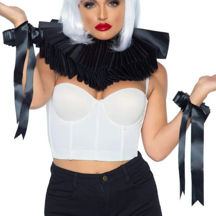Deluxe Ruffle Collar and Wrist Cuffs- black