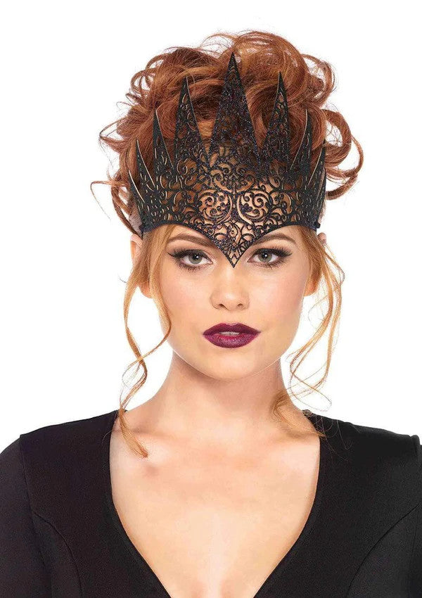 Glitter Die Cut Royal Crown- black