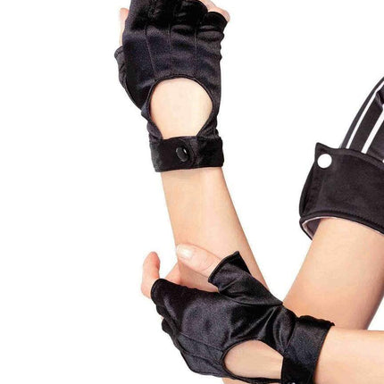 Blk Fingerless Motorcycle Glove