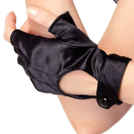 Blk Fingerless Motorcycle Glove