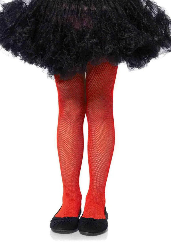 Children's Red Fishnet Tights
