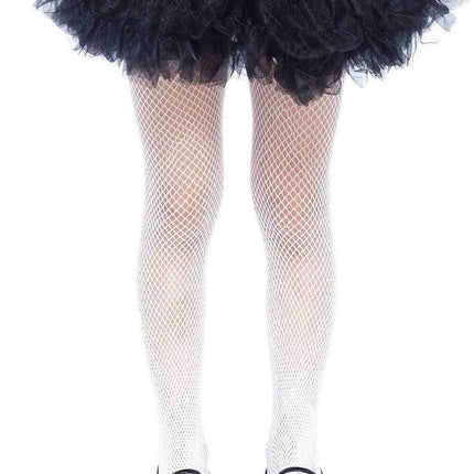 Children's White Fishnet Tights