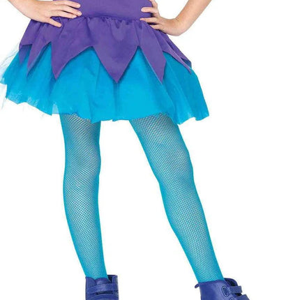 Children's Neon Blue Fishnet Tights