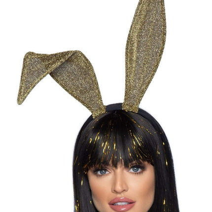 Glitter Bunny Ear Headband- gold