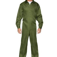 Men's Coveralls Jumpsuit- green, front view