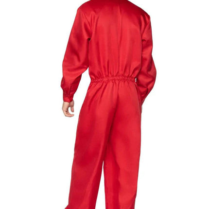 Men's Coveralls Jumpsuit- red, back view