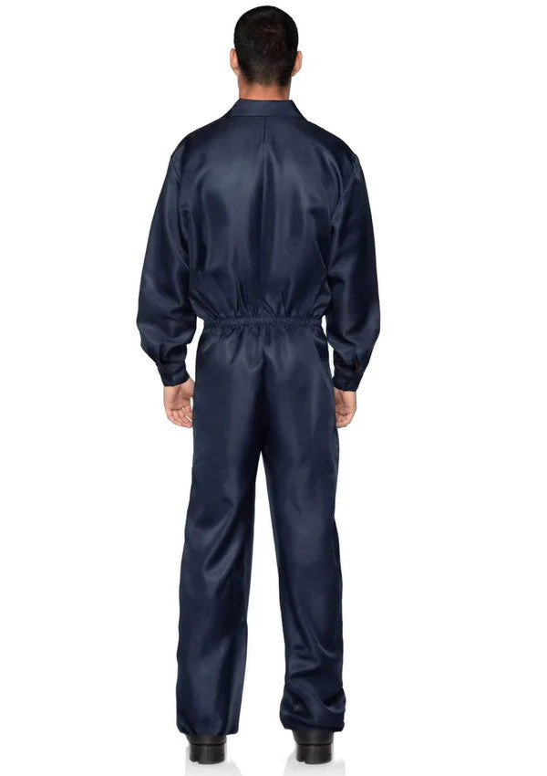 Men's Coveralls Jumpsuit- blue, back view