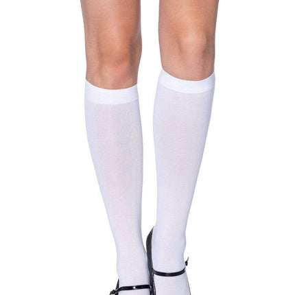 Winnie Opaque Knee High Socks- white
