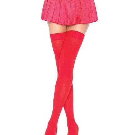 Luna Thigh High Stockings- red, front view