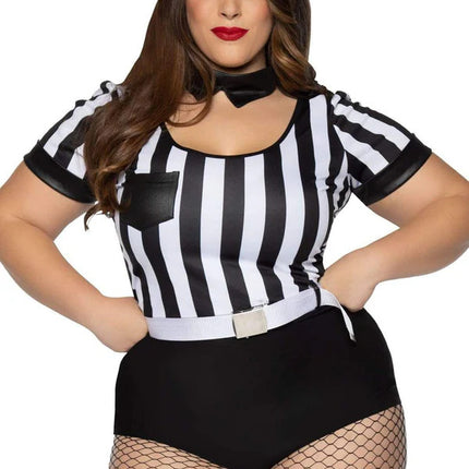 Plus No Rules Referee Sexy Sports Costume- front view