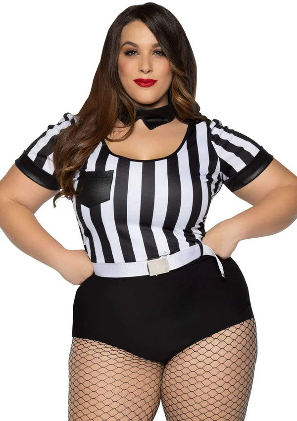 Plus No Rules Referee Sexy Sports Costume- front view