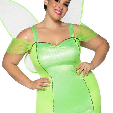 Plus Pretty Pixie With Wings Costume- front view, up close
