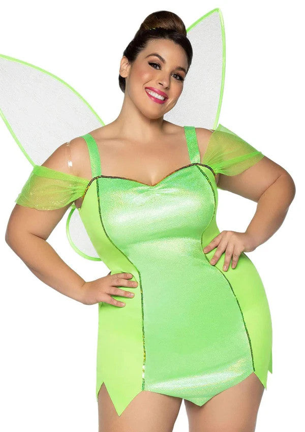 Plus Pretty Pixie With Wings Costume- front view, up close