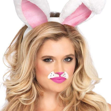 Plush Bunny Rabbit Ears Headband- white
