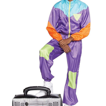 Men's 80s Track Suit Costume- front view, full body
