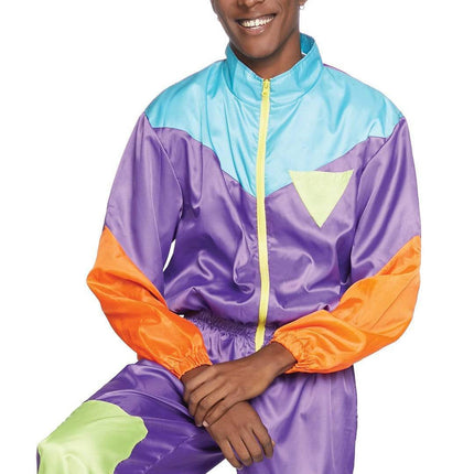 Men's 80s Track Suit Costume- front view