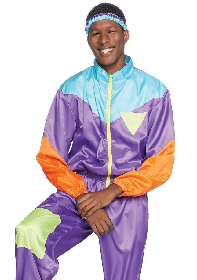 Men's 80s Track Suit Costume- front view