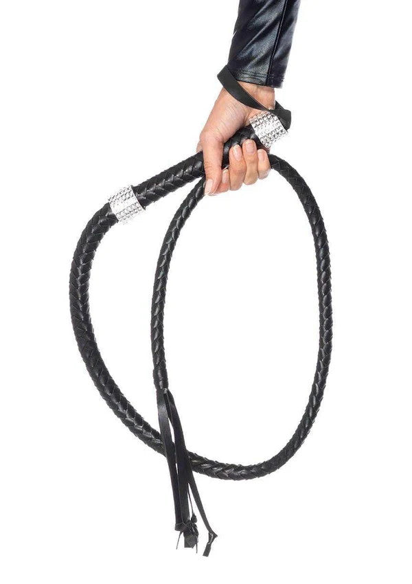 54" Braided Whip with Rhinestones