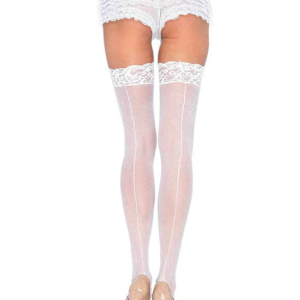 Nuna Sheer Thigh High Stockings- white