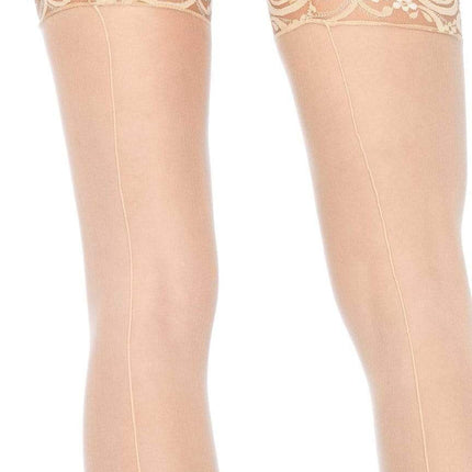 Nuna Sheer Thigh High Stockings- nude, up close