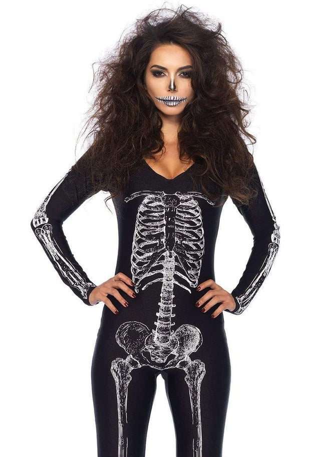 X-Ray Skeleton Catsuit- front view, close up