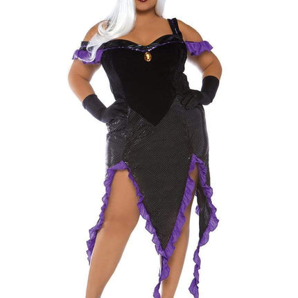 Sultry Sea Witch Costume- plus, front view, full body