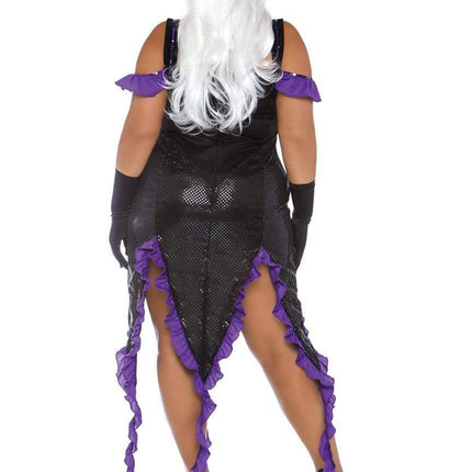 Sultry Sea Witch Costume- plus, back view, full body