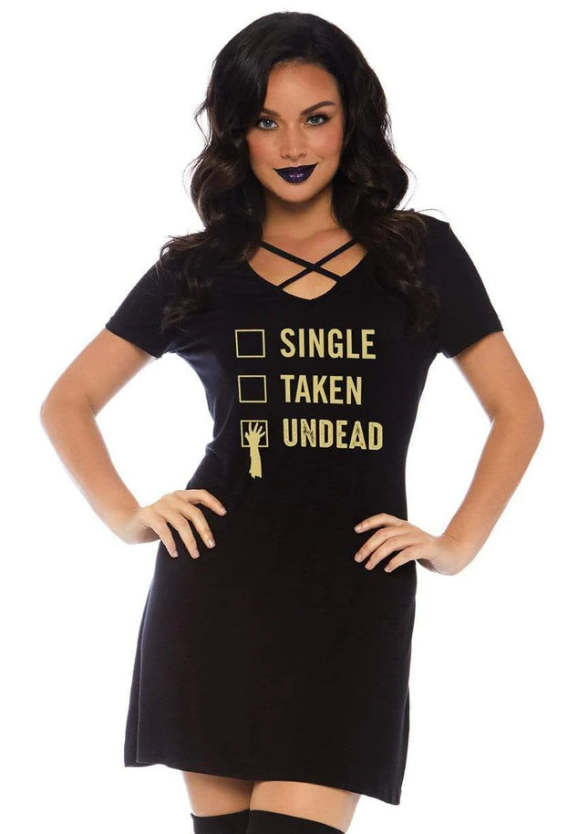Undead Crossover Keyhole Jersey Dress
