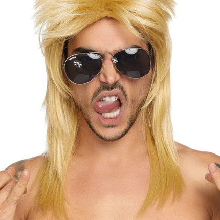 21" Unisex Rockstar Wig- blonde, front view