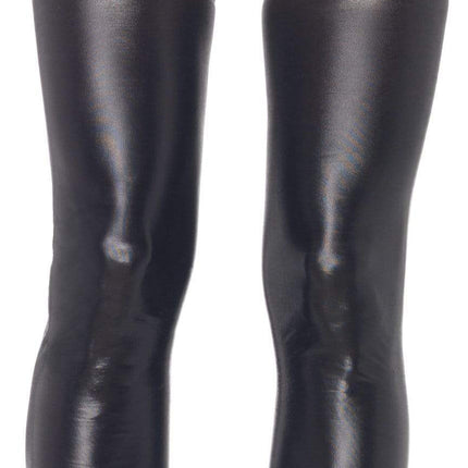 Zora Wet Look Thigh Highs- close up