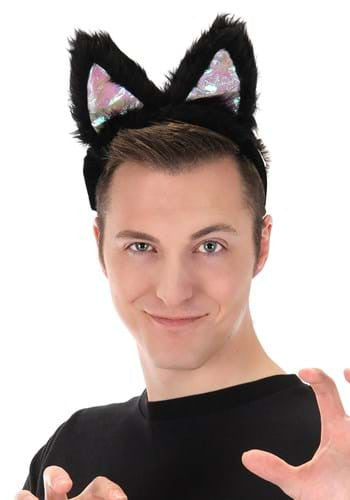 Light-Up Black Cat LumenEars Headband- worn by male model