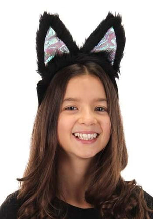 Light-Up Black Cat LumenEars Headband- worn by child model